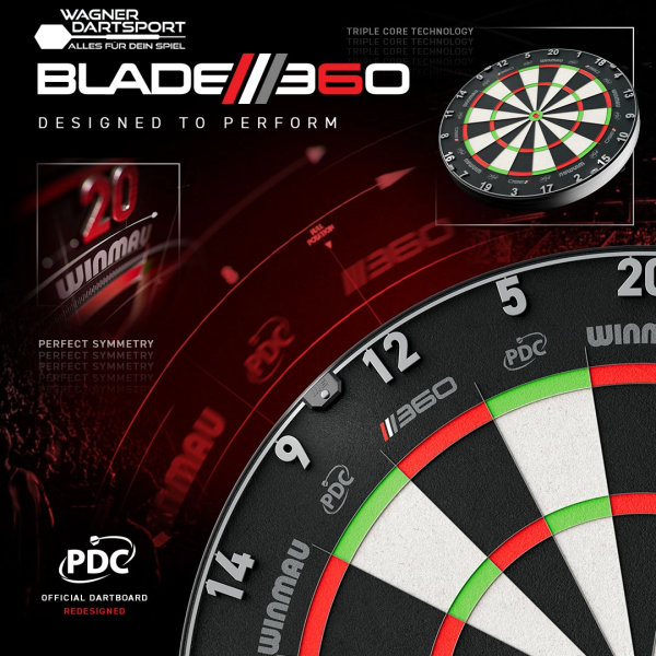 Winmau Dartboard Blade 360 - Dartscheibe, Dartboard, Dart, Dart Neuheiten
