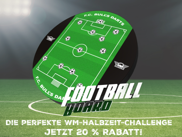 Fußball WM Aktion  - Das Fußball Game Dartboard passend zur WM mit 20% Rabatt bestellen!