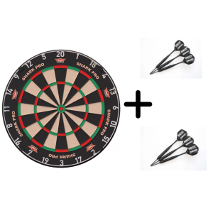 Bulls Shark Pro Dartboard 2026 + 6 WA Steeldarts Black