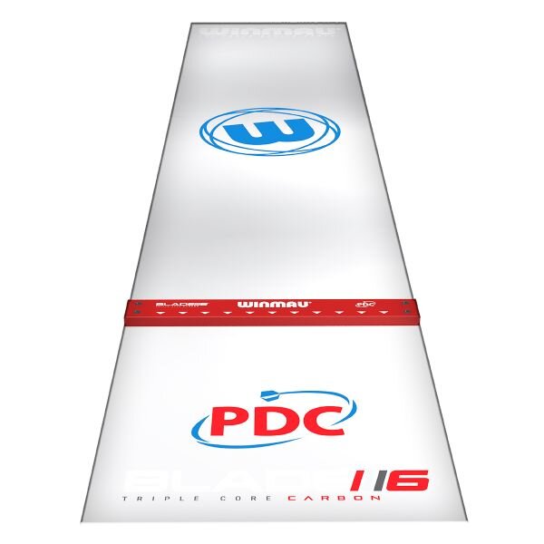 Winmau Dartmatte Clearzone PVC mit Holzabwurflinie (8213) 60x300cm