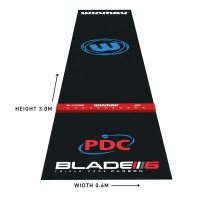 Winmau Dartmatte Pro-Zone Precision PVC mit Holzabwurflinie (8216) 60x300cm 2