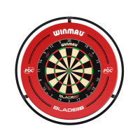 Winmau Set: Dartboard Blade 6 Triple Core + Plasma Beleuchtung + Surround PDC rot