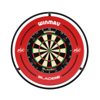 Winmau Set: Dartboard Blade 6 Triple Core + Plasma Beleuchtung + Surround PDC rot