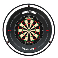 Winmau Set: Dartboard Blade 6 Triple Core + Plasma Beleuchtung + Surround PDC schwarz