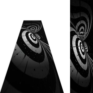 Bulls Illusion Black White Dartteppich 55x241cm