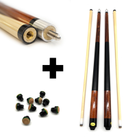 2xBillard Pool Queue Shooter schwarz-braun + 10 Ersatzschraubleder