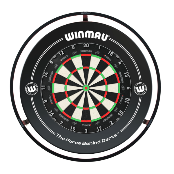 Winmau Set: Dartboard Blade 6 TC 360 + Plasma Beleuchtung + Surround schwarz