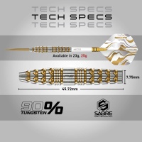 Red Dragon Steeldarts Paradym Gold (Torpedo Barrel) 25g 3