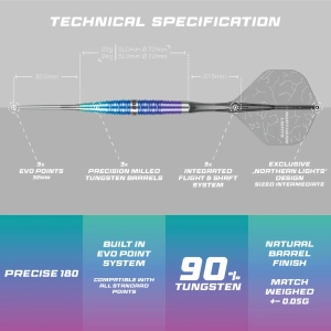 Precise180 Steeldarts Northern Lights (SUP) 22g