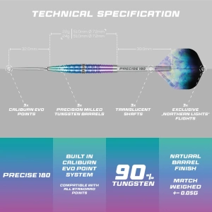 Precise180 Steeldarts Northern Lights 24g