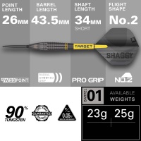 Target Steeldarts SCOTT WILLIAMS BLACK 90% 25g B-Ware 2