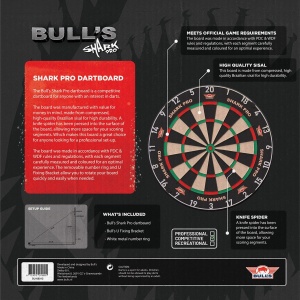 Bulls Shark Pro Dartboard 2026 + GRATIS Bull´s Unterlegkeile