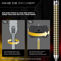 Mission Steeldarts Mike De Decker Rapid Point 95% silver & gold 22g