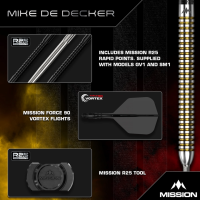 Mission Steeldarts Mike De Decker Rapid Point 95% silver & gold 22g