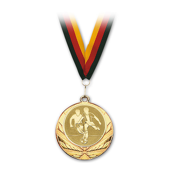 Medaille Fußball Gold mit Band