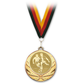 Medaille Fu&szlig;ball Gold mit Band