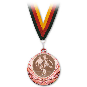 Medaille Fu&szlig;ball Bronze mit Band