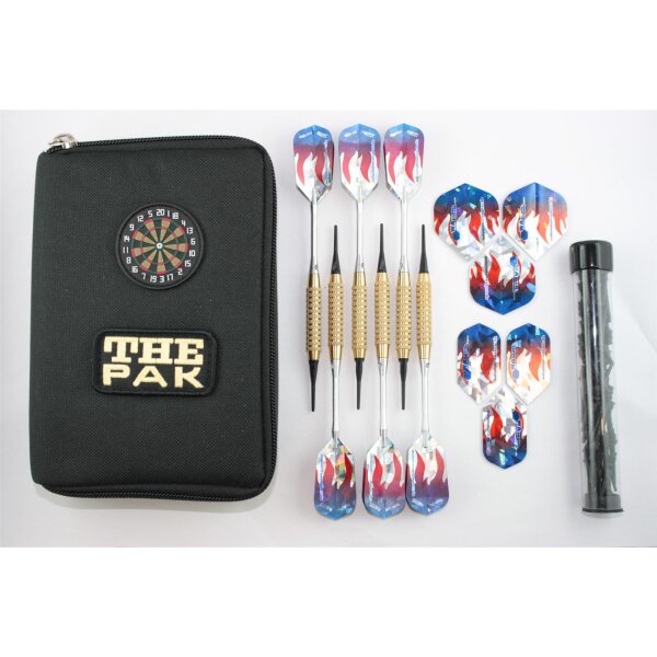 6 WA Softdarts Messing in PAK Darttasche Nylon mit Zubehör