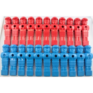 22 Kickerfiguren im Löwen-Design, rot und blau, 16mm