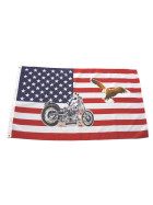 Flagge USA mit Bike / Chopper 90 x 150 cm