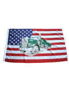 Flagge USA mit Truck/LKW  90 x 150 cm