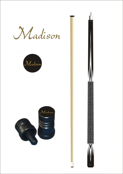 Billard Pool Queue 2tlg. Madison black-white