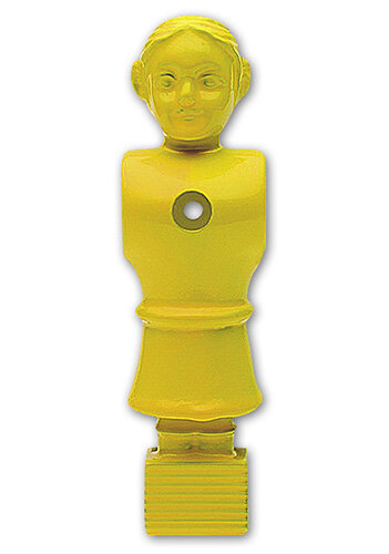 11 Kickerfiguren Soccer Queen Gelb 16mm Stangen