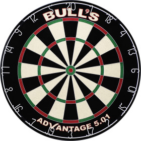 Bulls Advantage 501 Dartboard Dartscheibe + 6 WA Steeldarts Black