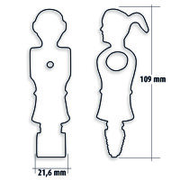 11 Kickerfiguren Soccer Queen Schwarz 16mm Stangen