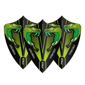 Red Dragon Hardcore Peter Wright Snakebite Green Transparent Freestyle Flights
