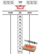 Bulls Scoreboard / Schreibtafel Set mit Wischer + Stift
