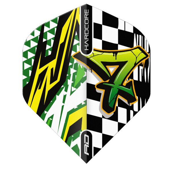 Red Dragon Hardcore XT Black, White & Green Flights