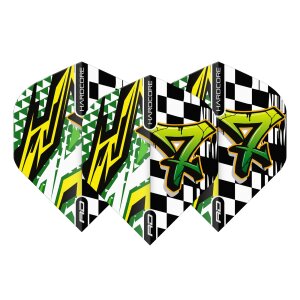 Red Dragon Hardcore XT Black, White & Green Flights